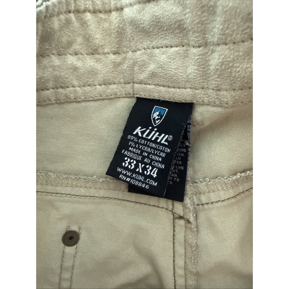 Kuhl Men Easy Rydr Pants Khaki Tan Pockets 33x34 Hiking Outdoor Trail - Picture 7 of 10